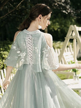 Vestido de noche de temperamento verde para dama de honor